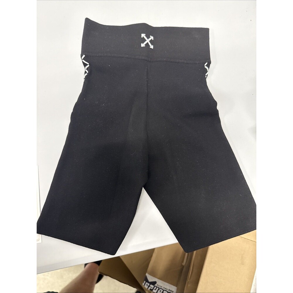 Off-White Biker Knit Shape Shorts Black Size 36 20” Retail $599 w/CoA